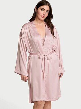 Victoria's Secret Satin Midi Robe - Chalk Rose - BRAND NEW XL/XXL
